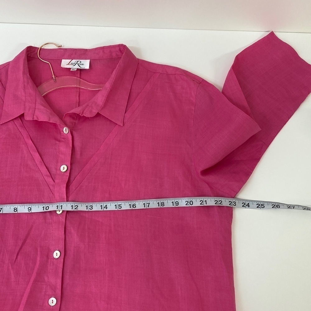 Lisa Renee Ramie Button Down Top Lagenlook Women's XL - Picture 9 of 11